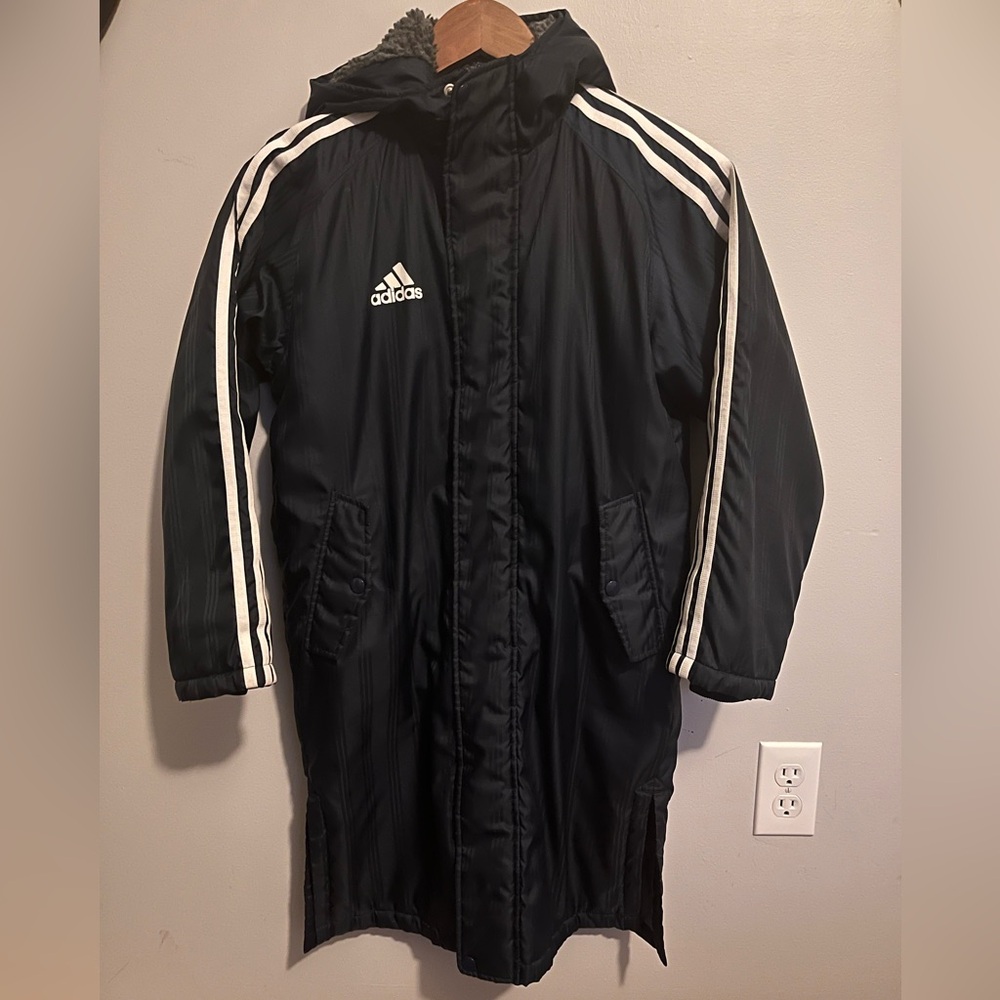 Youth Adidas long bomber jacket Size 10-12